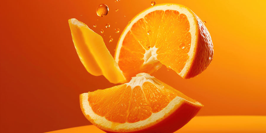 orange cut in pieces